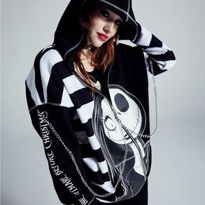 Disney Her Universe Nightmare Before Christmas Jack Stripe Hoodie